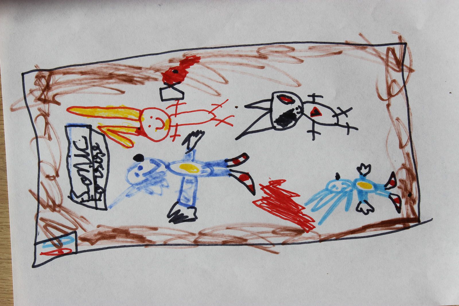 les dessins s'Esteban pour illustrer son histoire