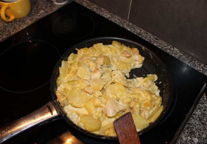 Purée/poêllée de courgettes au poulet
