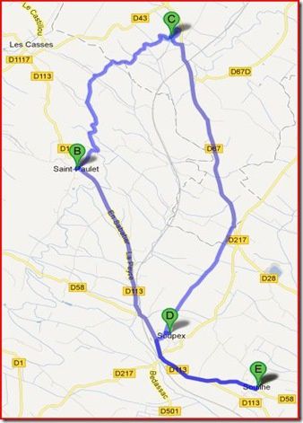 Boucle à vélo entre Souilhe et le lac de Lenclas