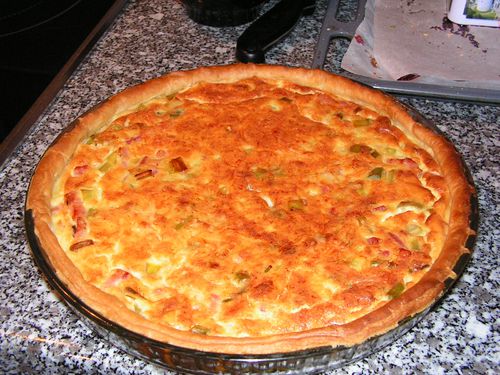 Tarte poireaux et lardons